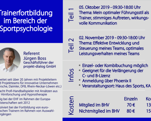 Neue Fortbildungstermine im BHV