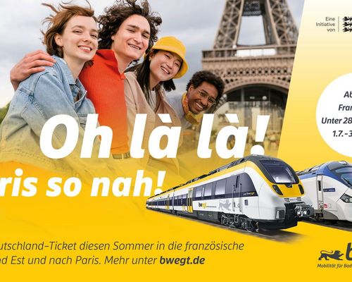 Deutsch-französische Freundschaft: D-Ticket JugendBW gilt auch im französischen Raum 