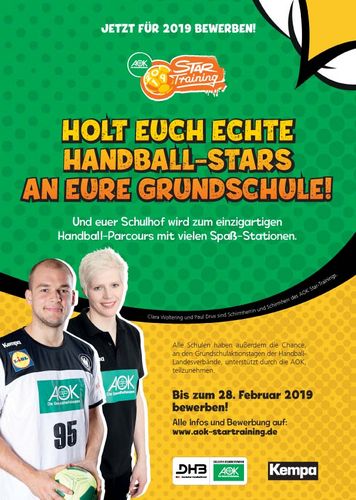 AOK STAR-TRAINING: Handball-Stars gehen wieder zur Schule!