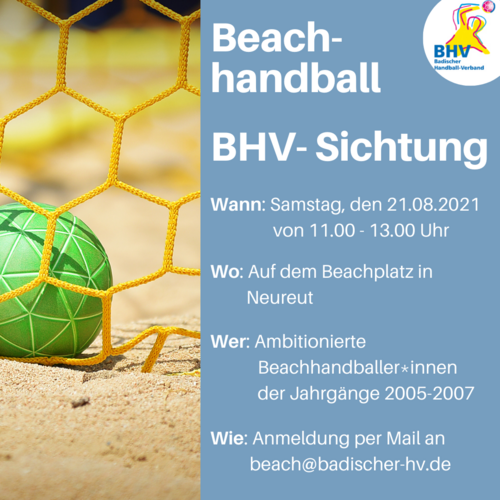 Beachhandball: BHV-Sichtung